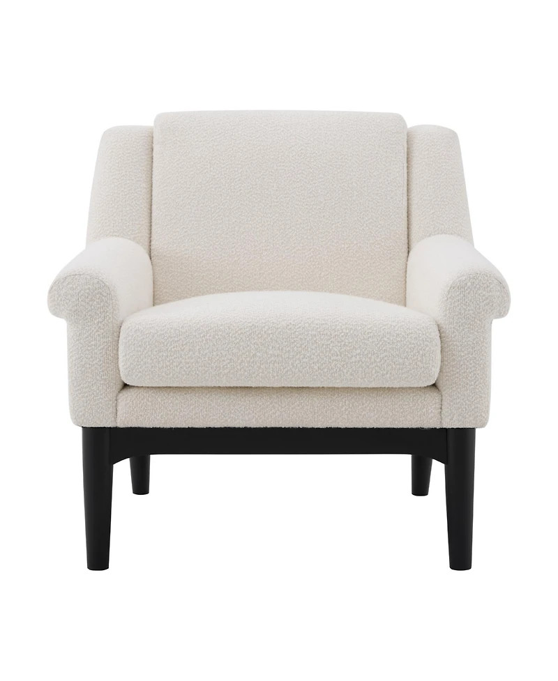 Rainsken Modern Accent Chair, Mid-Century Modern Armchair, Upholstered Lounge Chair with Solid Wood Legs for Living Room