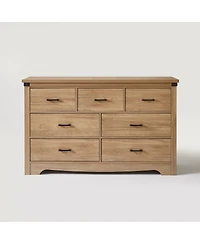 Streamdale Furniture Farmhouse 7-Drawer Dresser, Oak Storage Organizer