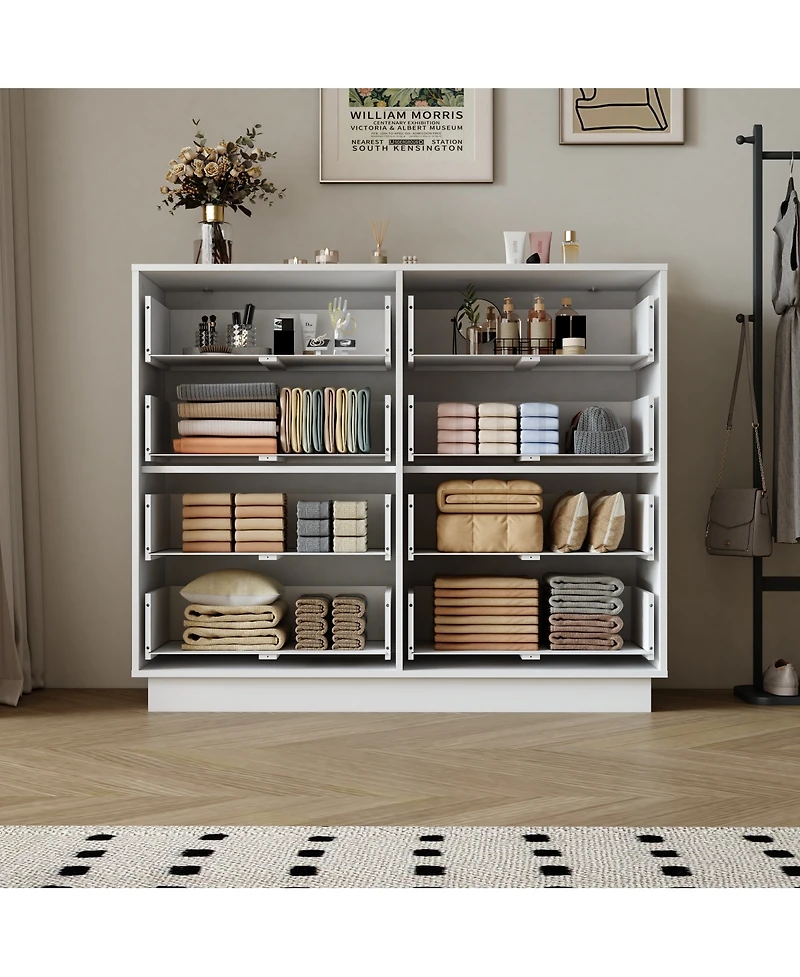 Streamdale Furniture 8-Drawer Dresser, 47.2"W Wooden Chest for Bedroom