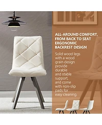 Streamdale Furniture Set of 2 Mid-Century Modern Dining Chairs with Wood Legs