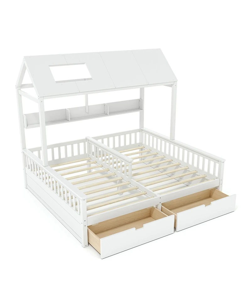 Streamdale Furniture Twin Platform Bed with Storage Shelves and Drawers