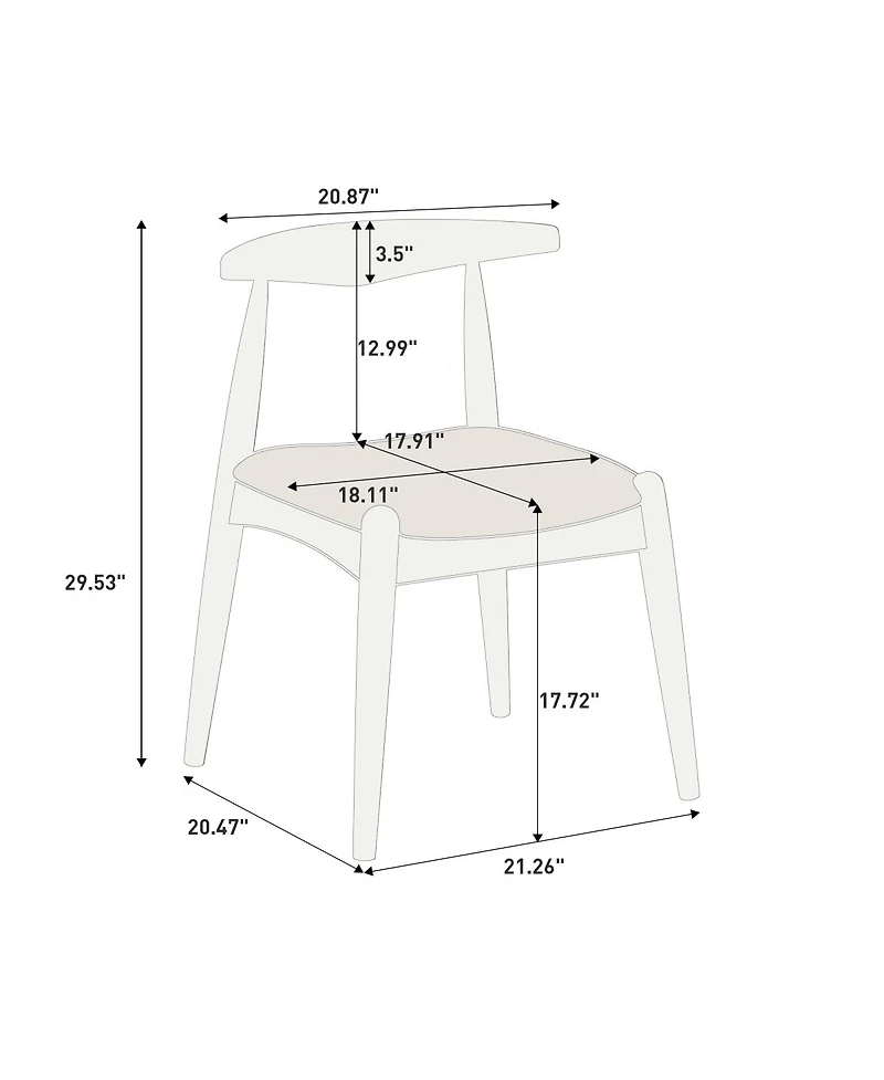 Streamdale Furniture 2 Rubberwood Dining Chairs, Ergonomic, Faux Leather