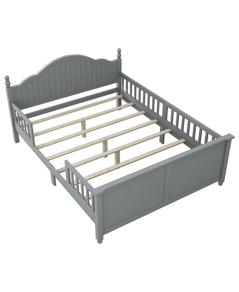 Streamdale Furniture Wood Full Platform Bed with Headboard/Footboard