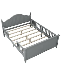 Streamdale Furniture Wood Full Platform Bed with Headboard/Footboard