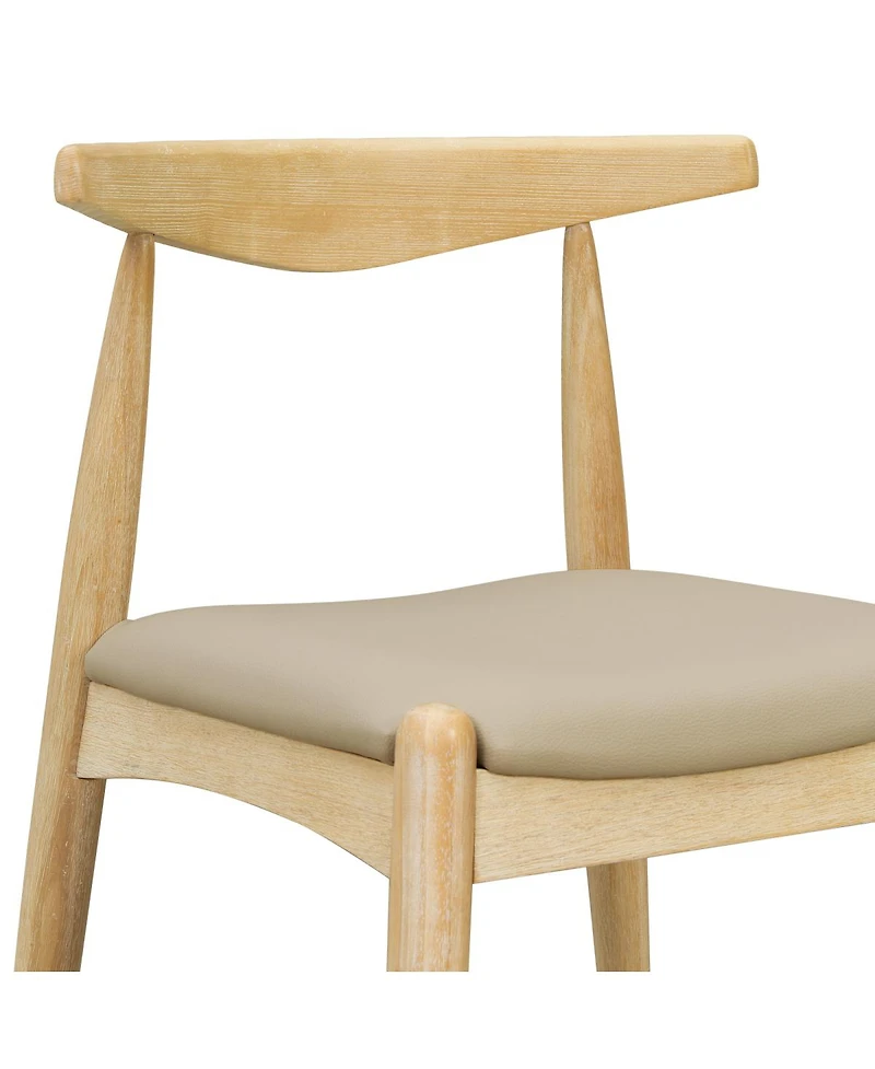 Streamdale Furniture 2 Rubberwood Dining Chairs, Ergonomic, Faux Leather