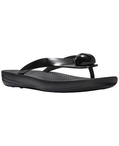 FitFlop Women's Iqushion Glossy-Button Slip-On Sandals