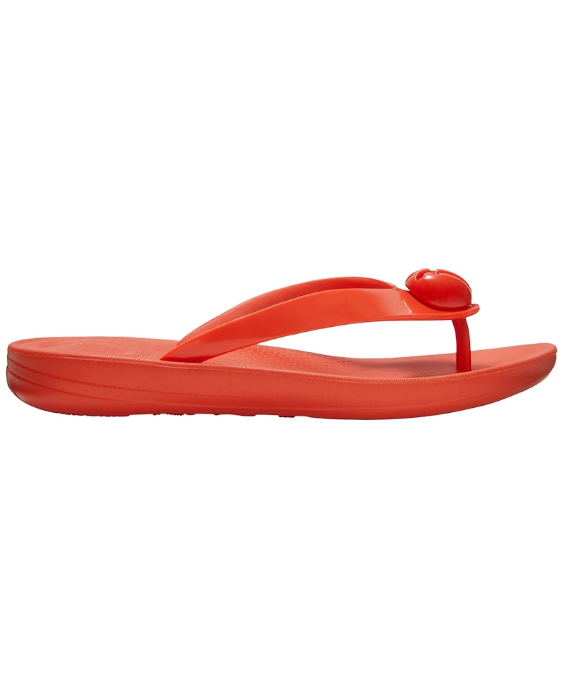 FitFlop Women's Iqushion Glossy-Button Slip-On Sandals