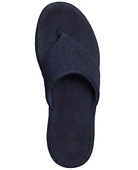 FitFlop Women's Platfforms Denim Wedge Toe-Post Sandals