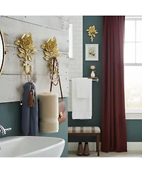 Yigii 2pcs 3D Flower Retro Wall Hooks Heavy Duty Coat Hat Hanger Home Decor