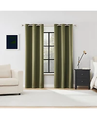 Sun Zero Sheridan Magnetic Closure Blackout Grommet Curtain Panel Pair