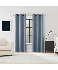 Sun Zero Sheridan Magnetic Closure Blackout Grommet Curtain Panel Pair