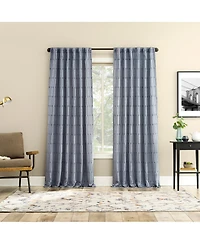 No. 918 Dover Tonal Geometric Semi-Sheer Back Tab Curtain Panel
