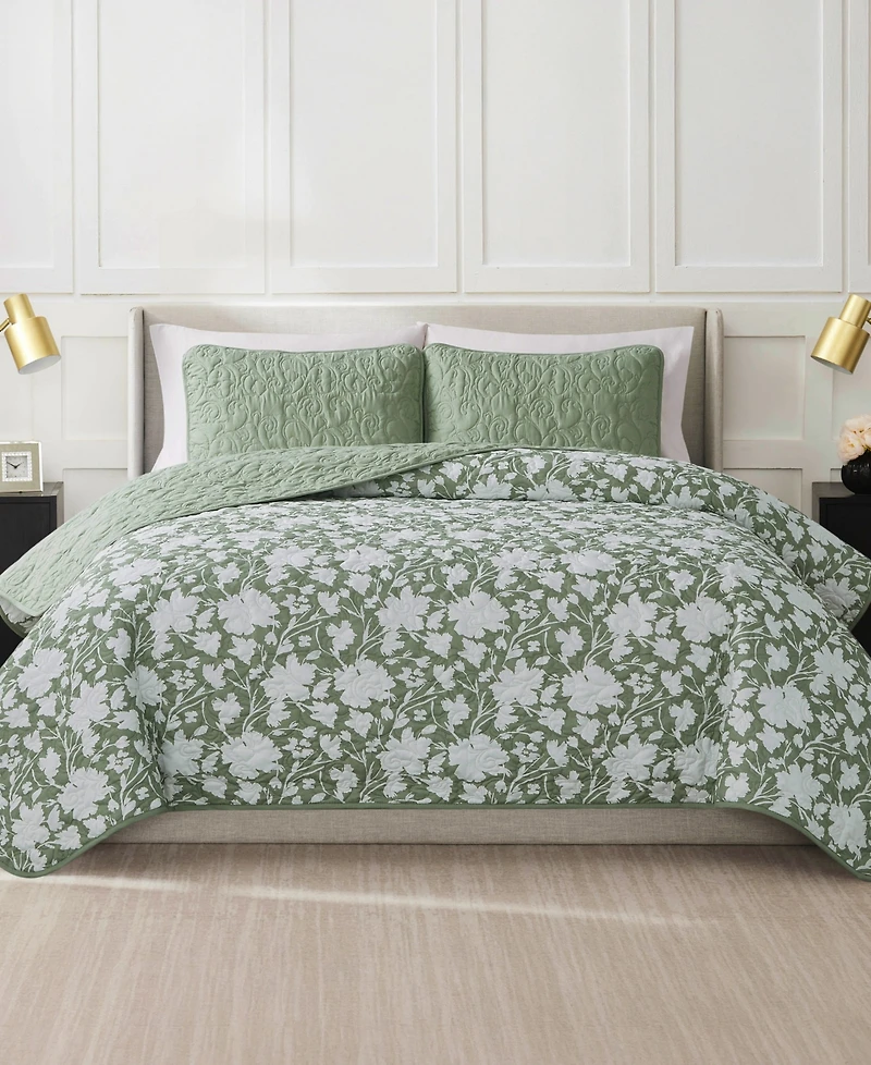 Nine West Laural Floral 3-Pc. Quilt Set