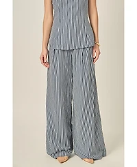 English Factory Women's Striped Wide Leg Pant