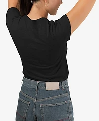 La Pop Art Women's Premium Blend Faith Flag Word T-Shirt