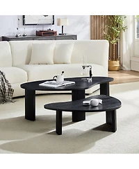 Streamdale Furniture Modern Irregular Shape 2-Piece Coffee Table Set