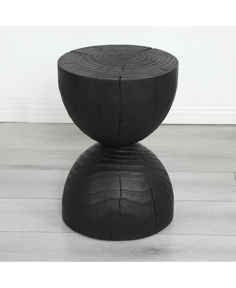 Streamdale Furniture Solid Mango Wood Side End Table, Round Accent Table