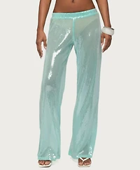 Edikted Women's Avalee Sequin Wide Leg Pants