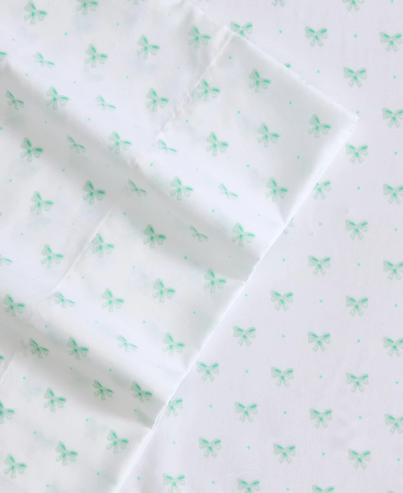 Laura Ashley Lovely Bows Microfiber -Pc. Sheet Set