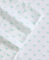Laura Ashley Lovely Bows Microfiber -Pc. Sheet Set