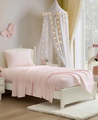 Laura Ashley Tiny Bows Microfiber 4-Pc. Sheet Set, Queen
