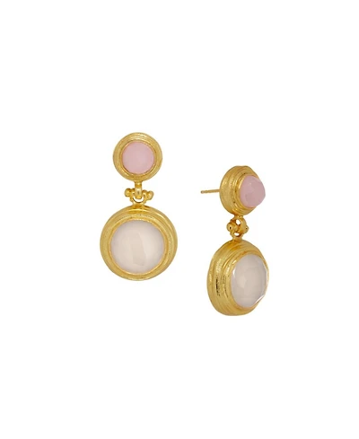 Ottoman Hands Lilis Quartz and Chalcedony Drop Earring