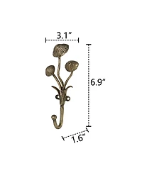 Yigii 2pcs Metal 3D Mushroom Coat Hooks for Entryway Bathroom Bedroom Farmhouse Decoration