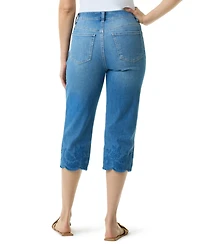 Gloria Vanderbilt Women's High-Rise Embroidered Capri Jeans