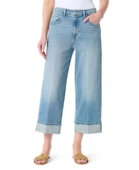 Gloria Vanderbilt Women's High-Rise Wide-Leg Cuffed Jeans