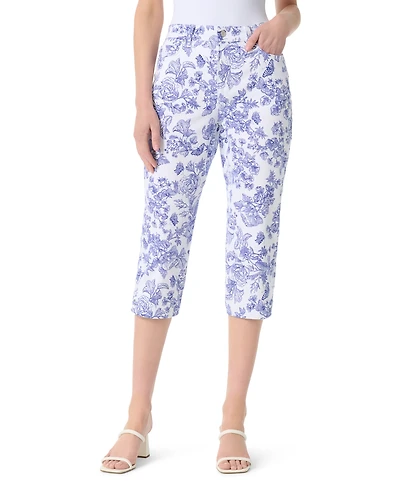 Gloria Vanderbilt Women's High-Rise Floral-Print Capri Pants
