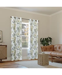 Sun Zero Remi Floral Leaf Print Blackout Grommet Curtain Panel