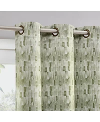 Sun Zero Vernon Monochrome Brushstrokes Magnetic Closure Blackout Grommet Curtain Panel Pair