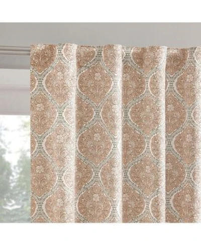 Sun Zero Lanet Vintage Ogee Magnetic Closure Blackout Back Tab Curtain Panel Pair