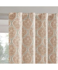 Sun Zero Lanet Vintage Ogee Magnetic Closure Blackout Back Tab Curtain Panel Pair