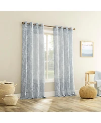 No. 918 Nadia Textured Botanical Semi-Sheer Grommet Curtain Panel