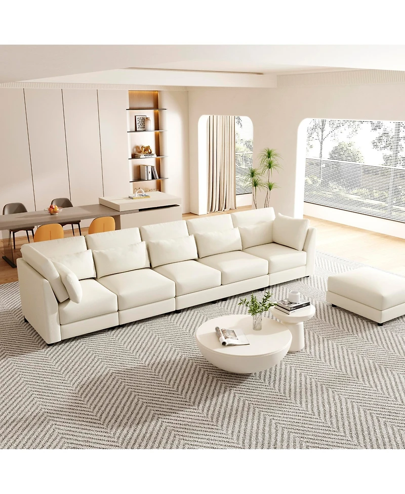 Sugift 5 - Piece Upholstered Sectional, Sofa Set