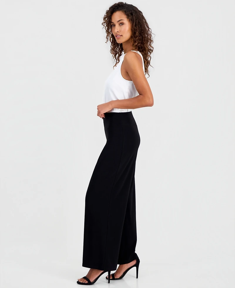 Anne Klein Women's High Rise Wide Leg Pants