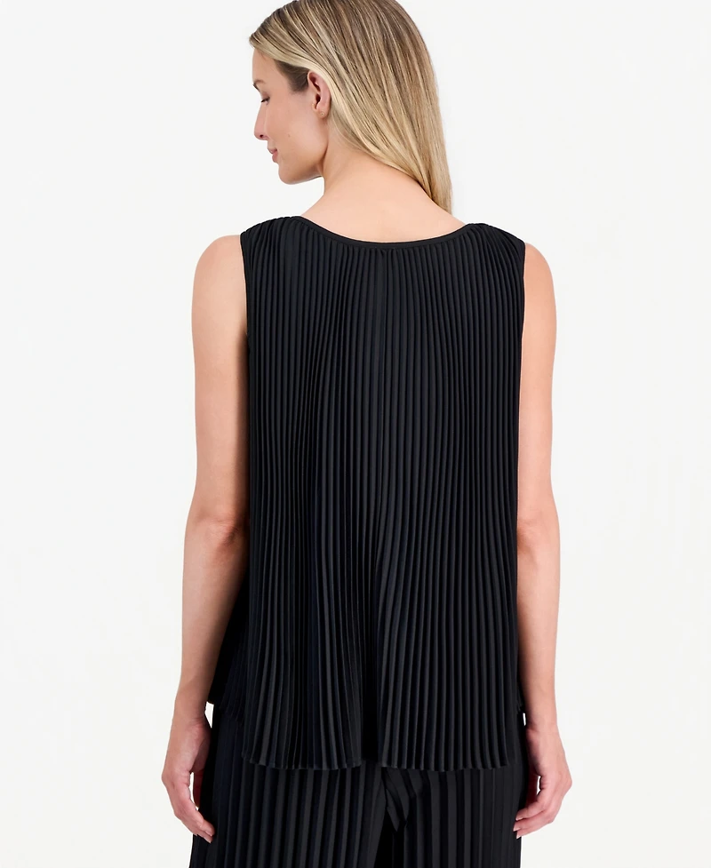 Anne Klein Women's Pleated Sleeveless Top, Regular & Petite