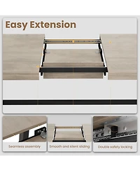 gaomon 63-83" Extendable Dining Table, Industrial Rectangular Dining Room Table for 6-8 People