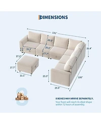 gaomon Sectional Couches for Living Room, Cloud Couch Sectional with Large Storage, l-Shape Modular Sectional Sofa with Ottoman