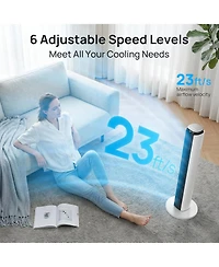 Antarctic Star 37-Inch Oscillating Tower Fan with Remote and Washable Impeller