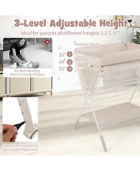 Gouun Portable Foldable Baby Changing Table with 3-Level Adjustable Height