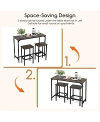 Sugift Industrial Counter Height Dining Set with Table and Stools