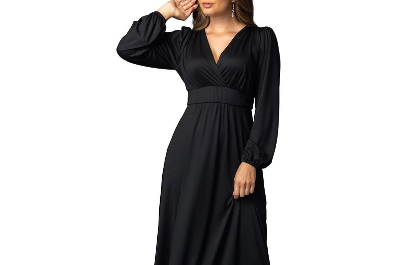 Kiyonna Women's Kelsey Long Sleeve Maxi Dress