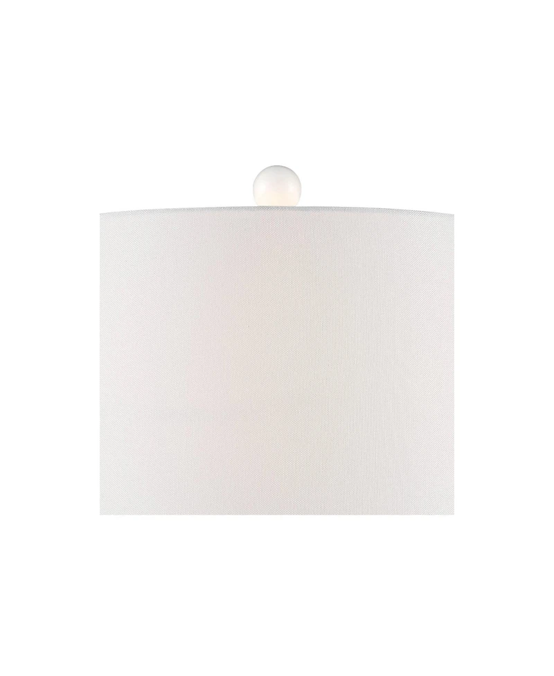 360 Lighting Jane Modern Table Lamps 25" High Set of 2 Ceramic with Dimmers Fabric Drum Shade for Bedroom Living Room Bedside Nightstand Office