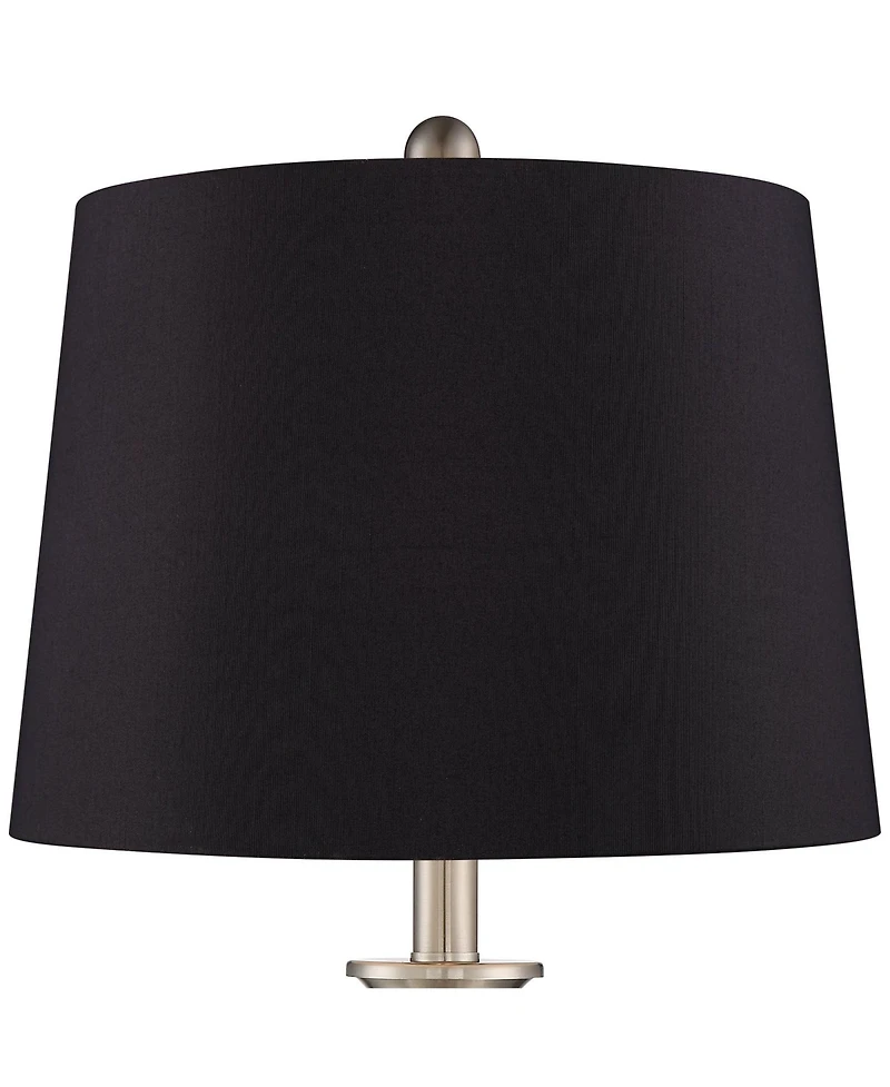 Regency Hill Arden 25" High Twist Modern Table Lamps Set of 2 Brushed Nickel Finish Mercury Glass Shade Living Room