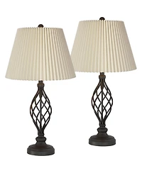 Franklin Iron Works Annie Modern Industrial Table Lamps 28" Tall Set of 2