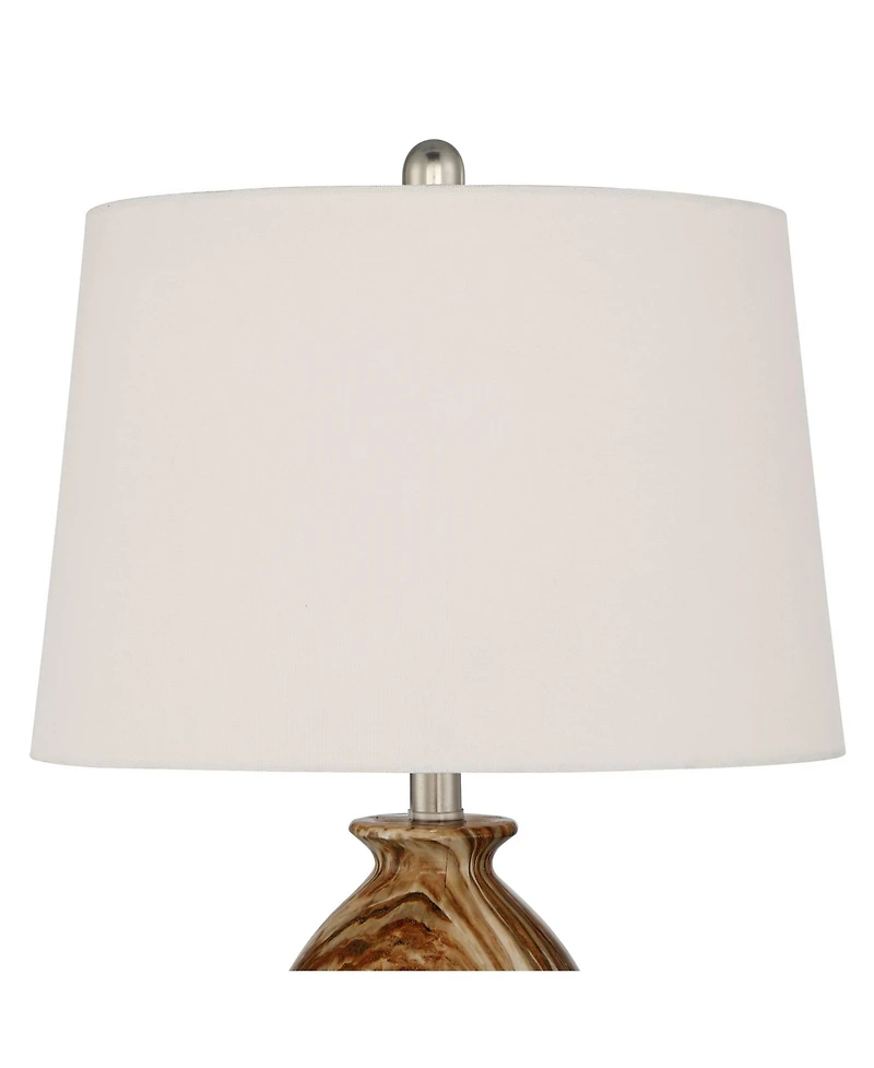 360 Lighting Carlton 28" Tall Modern Table Lamps Set of 2 WiFi Smart Socket Faux Marble Living Room Bedroom