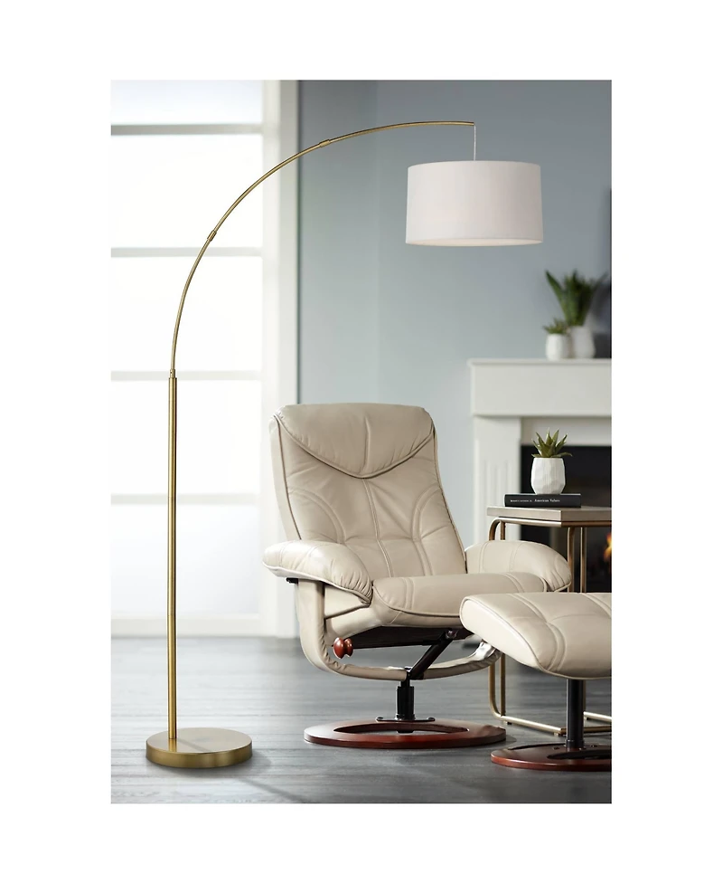 360 Lighting Cora Modern Industrial 72" Tall Arc Floor Lamp with Smart Socket Brass Metal for Living Room Reading