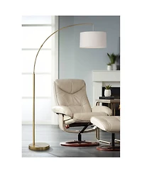 360 Lighting Cora Modern Industrial 72" Tall Arc Floor Lamp with Smart Socket Brass Metal for Living Room Reading